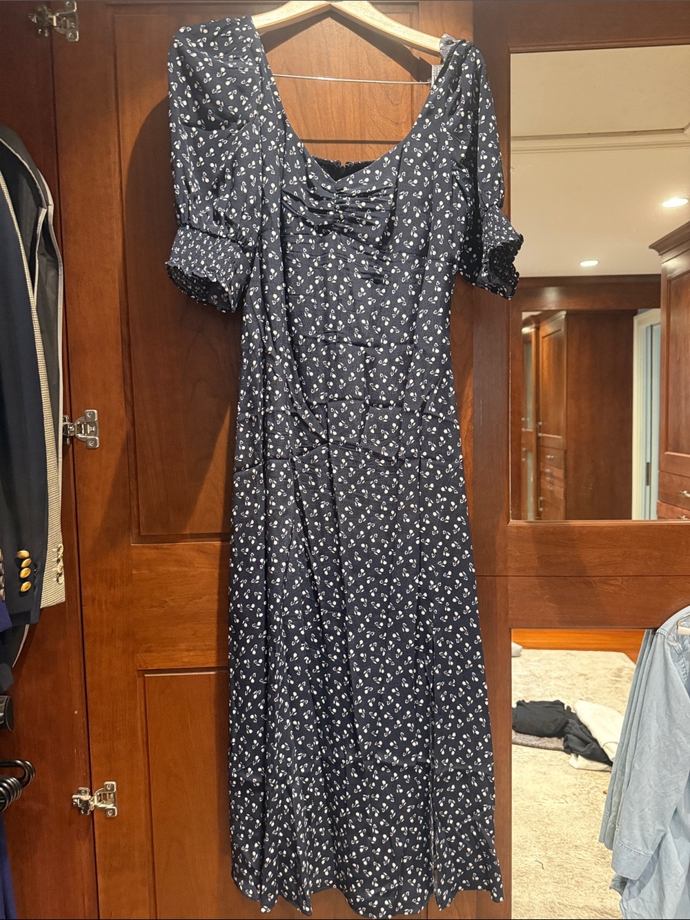 Madewell Navy Blue Floral Maxi Dress